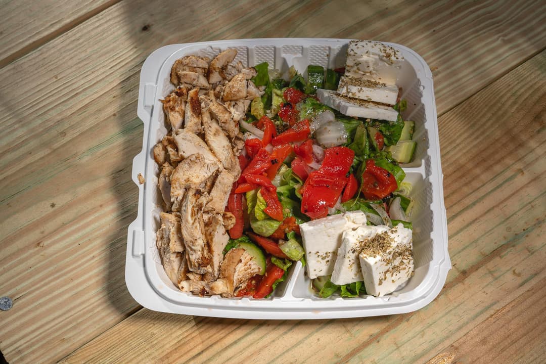 Greek saladchicken shawarma / 20.00